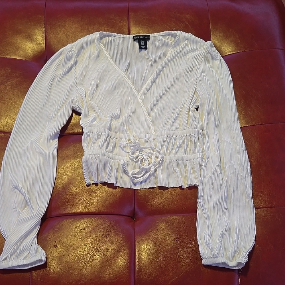 Elegant Cream Wrap Top